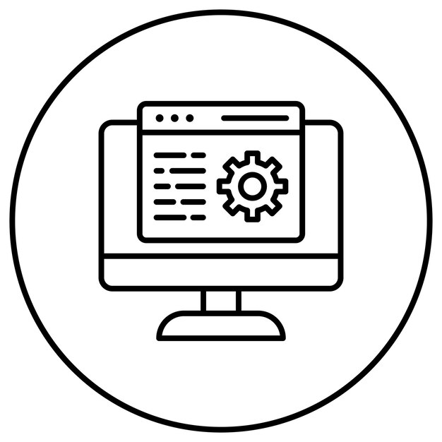 Imagen vectorial de icono de mantenimiento web Se puede usar para codificación y desarrollo
