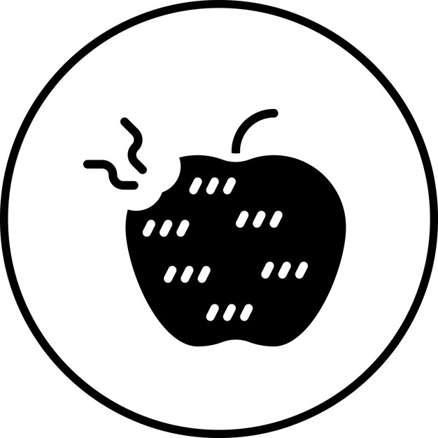 Vector imagen vectorial de icono de manzana podrida se puede usar para corrupción