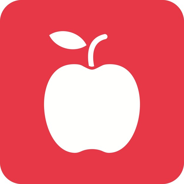 Imagen vectorial del icono de la manzana Se puede usar para la mañana y el desayuno