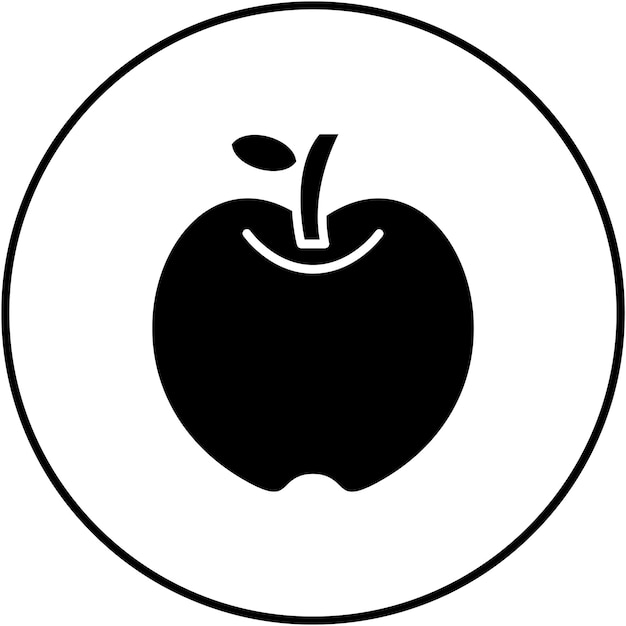 La imagen vectorial del icono de manzana se puede utilizar para la física