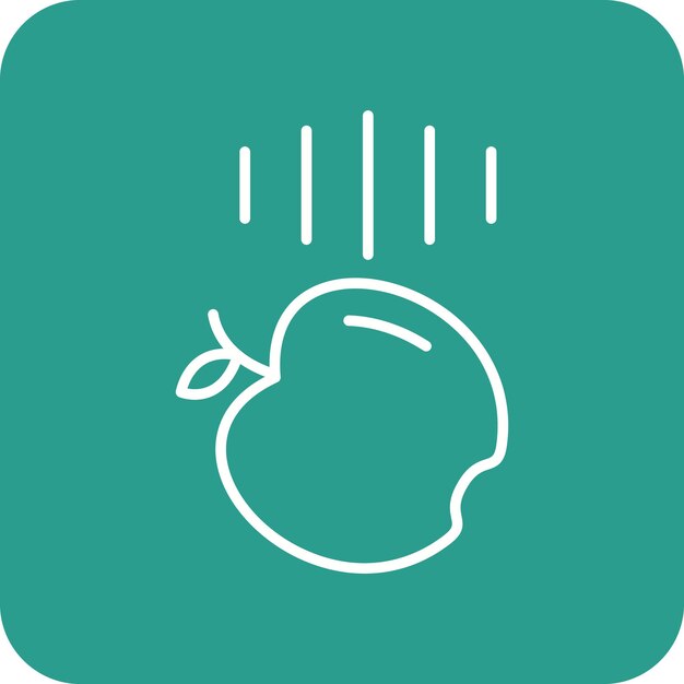 La imagen vectorial del icono de manzana que cae se puede utilizar para la investigación y la ciencia