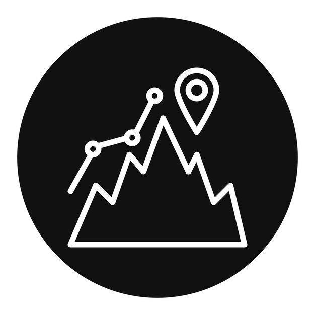 Imagen vectorial del icono del mapa de escalada Se puede utilizar para la escalada en roca