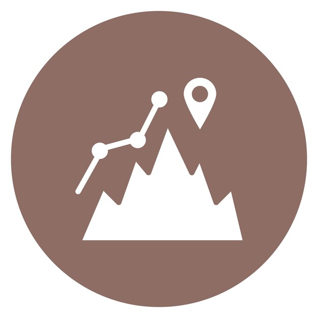 Imagen vectorial del icono del mapa de escalada Se puede utilizar para la escalada en roca