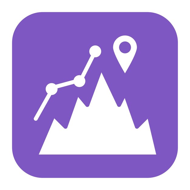 Imagen vectorial del icono del mapa de escalada Se puede utilizar para la escalada en roca