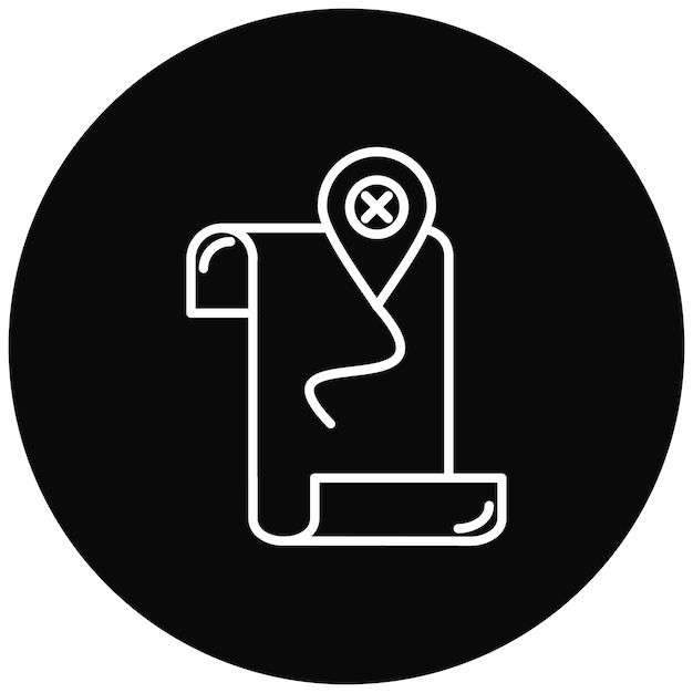Imagen vectorial del icono del mapa pirata Se puede usar para Pirata
