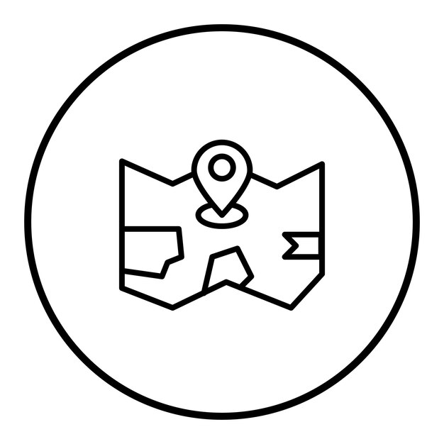 Imagen vectorial del icono del mapa Se puede utilizar para la planificación de vacaciones