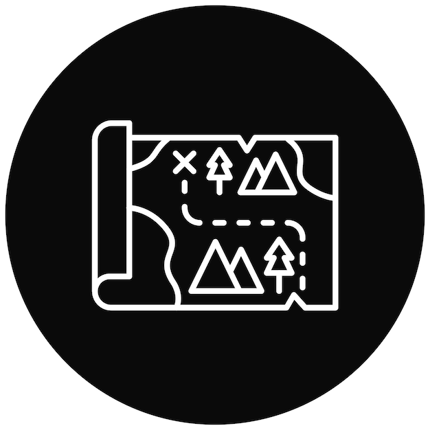 La imagen vectorial del icono del mapa del tesoro se puede usar para la historia
