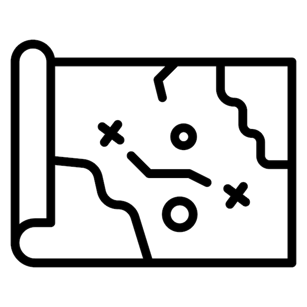La imagen vectorial del icono del mapa del tesoro se puede usar para el Océano