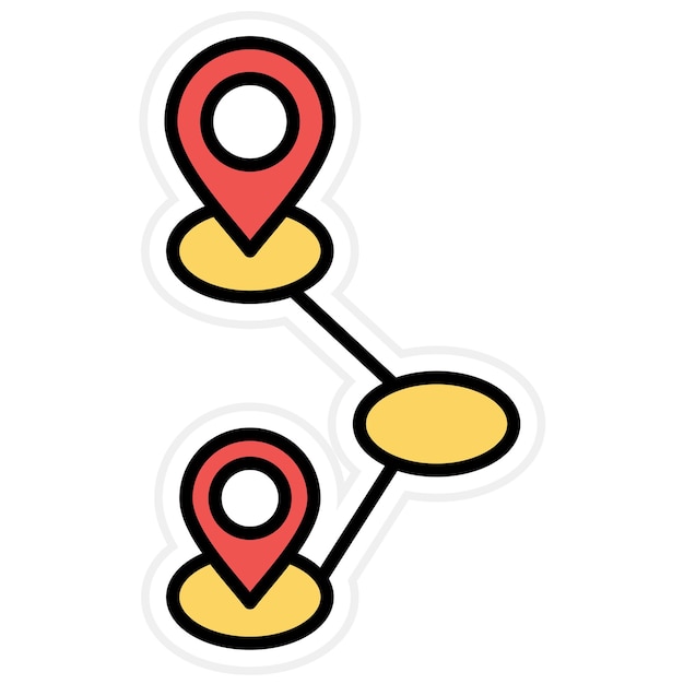 Imagen vectorial del icono del mapa de viaje del cliente Se puede usar para UX e UI