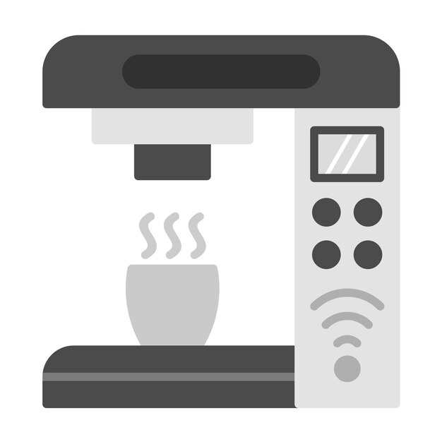 Imagen vectorial del icono de la máquina de café inteligente Se puede utilizar para el hogar inteligente