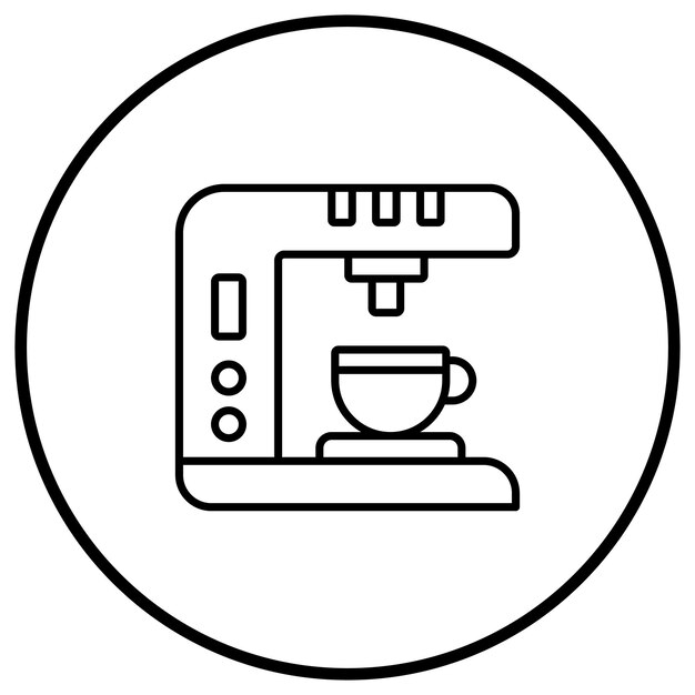 Imagen vectorial del icono de la máquina de café Se puede usar para Office