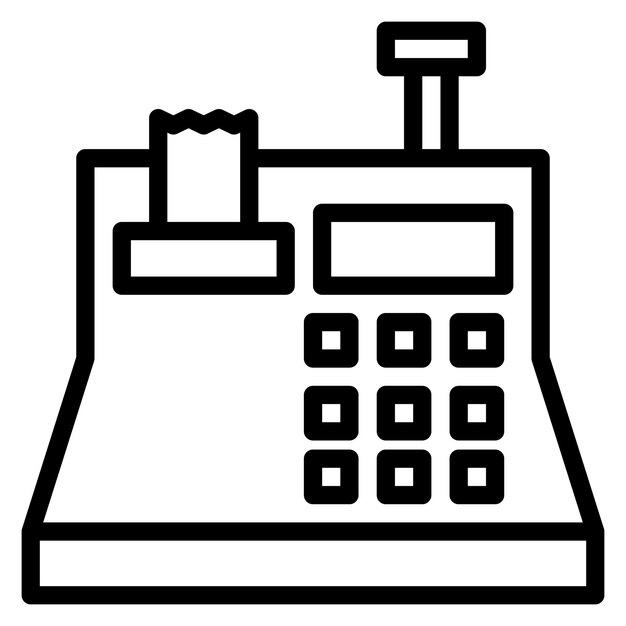 Imagen vectorial del icono de la máquina de caja Se puede utilizar para el comercio