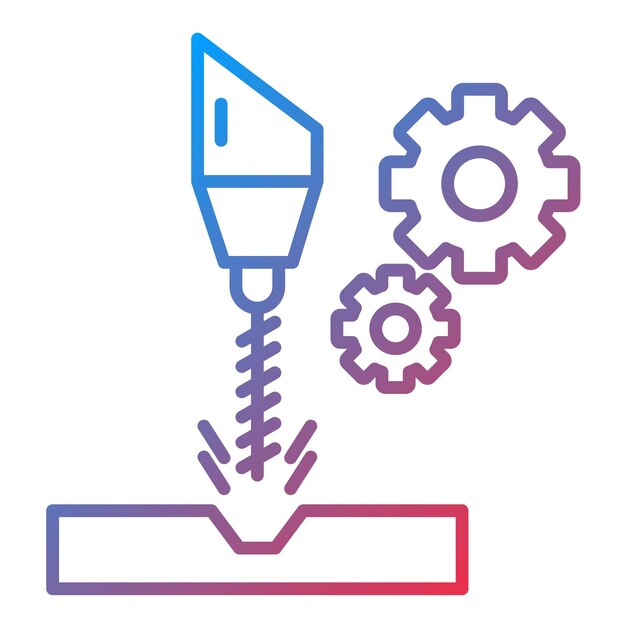 Vector imagen vectorial del icono de la máquina cnc puede utilizarse para el proceso industrial