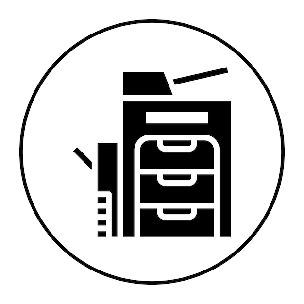 Imagen vectorial del icono de la máquina de copia Se puede utilizar para imprimir