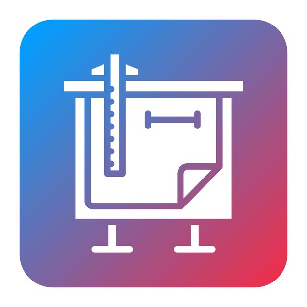 Imagen vectorial del icono de la máquina de dibujo Se puede usar para Ingeniero en Mecánica