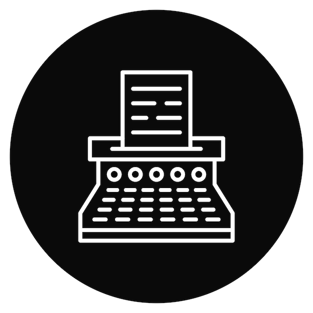Imagen vectorial del icono de la máquina de escribir Se puede usar para Crime and Law