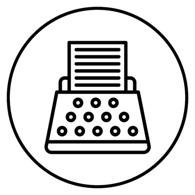Imagen vectorial del icono de la máquina de escribir Se puede usar para el Día de la Libertad de Prensa