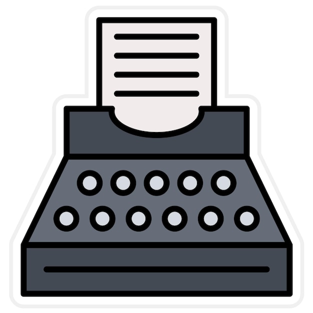 Imagen vectorial del icono de la máquina de escribir Se puede utilizar para la biblioteca