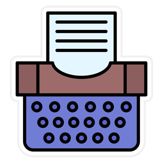 Imagen vectorial del icono de la máquina de escribir Se puede utilizar para noticias y medios de comunicación