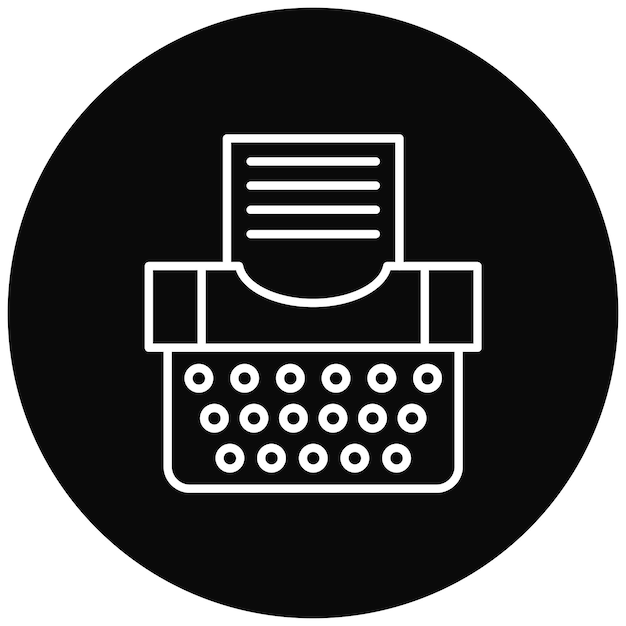 Imagen vectorial del icono de la máquina de escribir Se puede utilizar para noticias y medios de comunicación