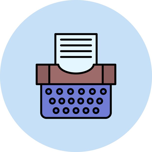 Imagen vectorial del icono de la máquina de escribir Se puede utilizar para noticias y medios de comunicación