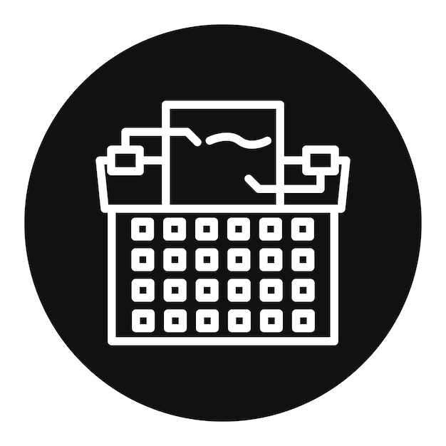 Imagen vectorial del icono de la máquina de escribir Se puede utilizar para Retro