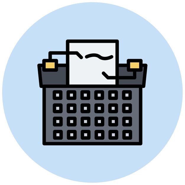 Imagen vectorial del icono de la máquina de escribir Se puede utilizar para Retro