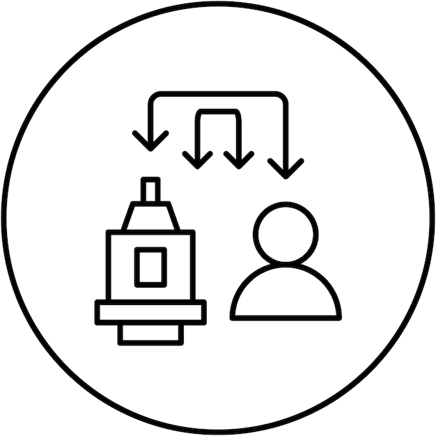 Imagen vectorial de icono de máquina a persona Puede utilizarse para la Internet de las Cosas