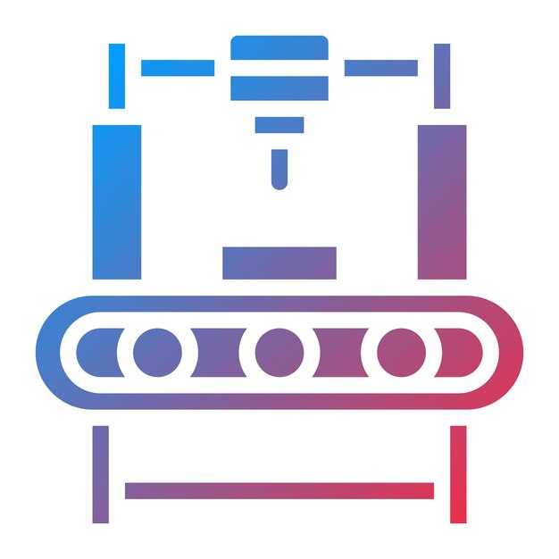Imagen vectorial del icono de la maquinaria de producción Se puede utilizar para la producción en masa