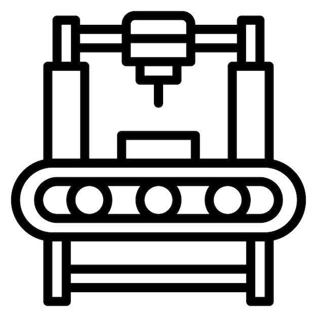 Imagen vectorial del icono de la maquinaria de producción Se puede utilizar para la producción en masa