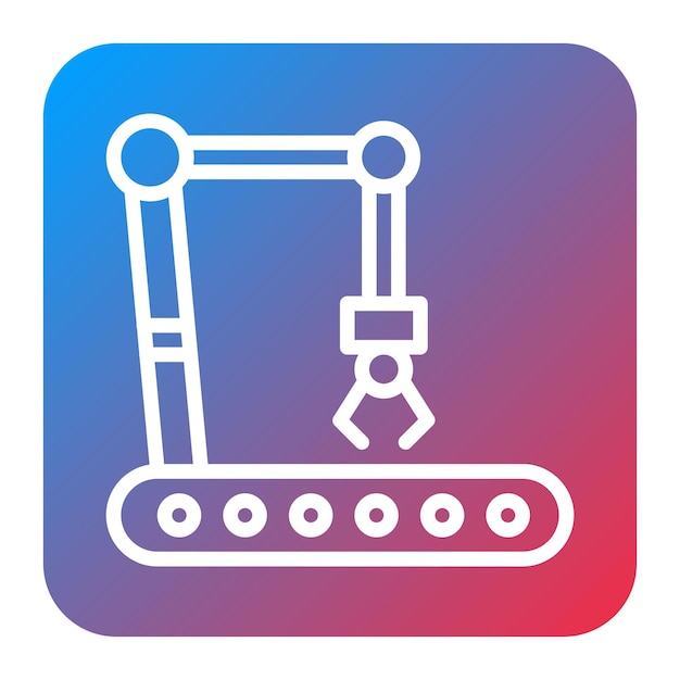 Imagen vectorial del icono de la maquinaria Se puede utilizar para la fabricación y distribución