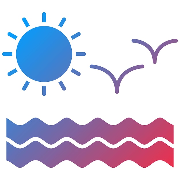 Imagen vectorial del icono del mar Se puede utilizar para la línea costera