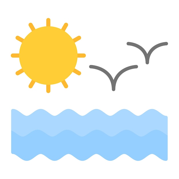 Imagen vectorial del icono del mar Se puede utilizar para la línea costera