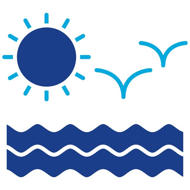 Imagen vectorial del icono del mar Se puede utilizar para la línea costera