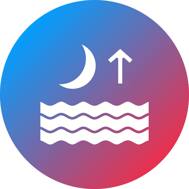 Imagen vectorial del icono de marea alta Se puede usar para el clima