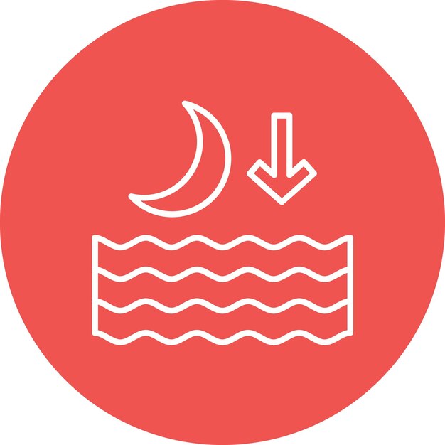 Imagen vectorial del icono de marea baja Se puede usar para el clima