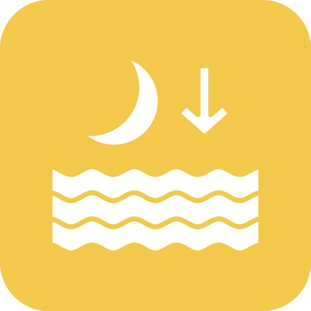 Imagen vectorial del icono de marea baja Se puede usar para el clima