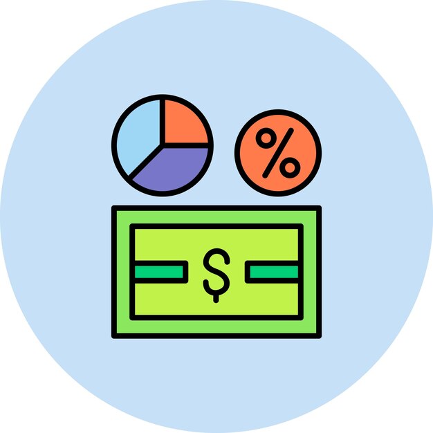 Vector imagen vectorial del ícono del margen monetario se puede utilizar para la contabilidad