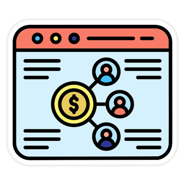 Imagen vectorial de icono de marketing de afiliación en la web Se puede utilizar para el marketing