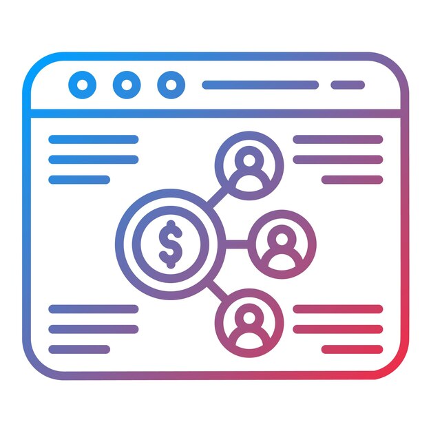 Imagen vectorial de icono de marketing de afiliación en la web Se puede utilizar para el marketing