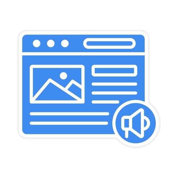 Imagen vectorial de icono de marketing de contenido Se puede utilizar para el servicio de marketing en Internet