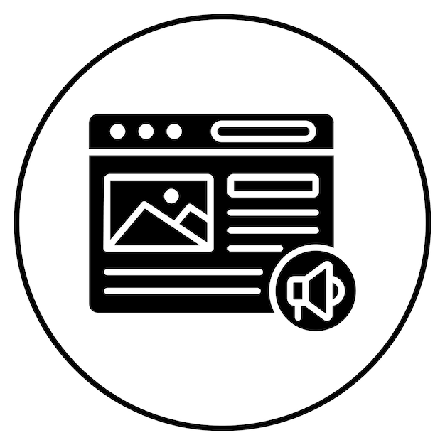 Imagen vectorial de icono de marketing de contenido Se puede utilizar para el servicio de marketing en Internet