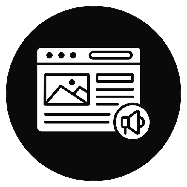 Imagen vectorial de icono de marketing de contenido Se puede utilizar para el servicio de marketing en Internet