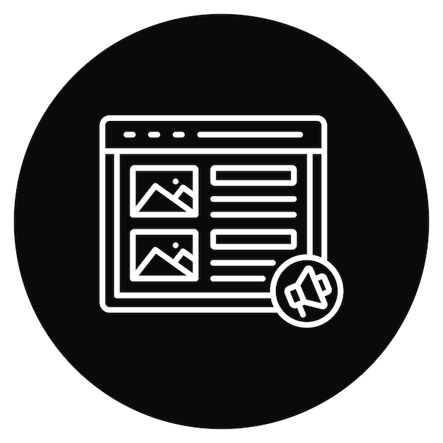 Imagen vectorial de icono de marketing de contenido Se puede utilizar para la tecnología de marketing