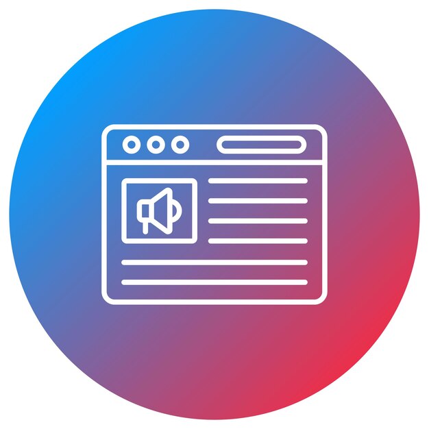 Imagen vectorial de icono de marketing del sitio web Se puede utilizar para el servicio de marketing en Internet