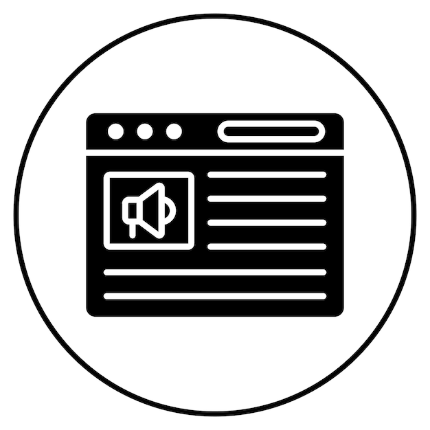 Imagen vectorial de icono de marketing del sitio web Se puede utilizar para el servicio de marketing en Internet