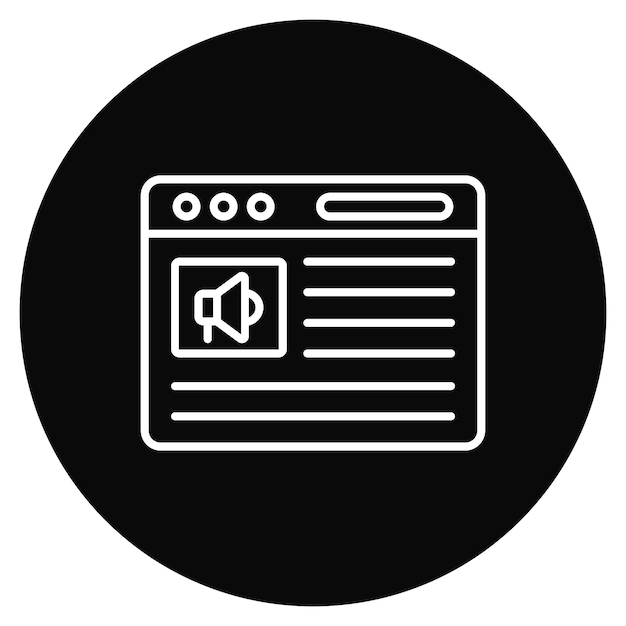 Imagen vectorial de icono de marketing del sitio web Se puede utilizar para el servicio de marketing en Internet