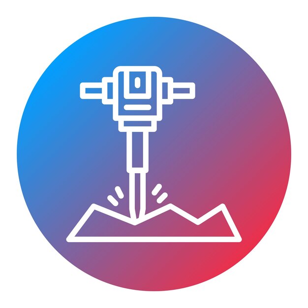 Imagen vectorial del icono del martillo de demolición Se puede utilizar para vehículos de construcción