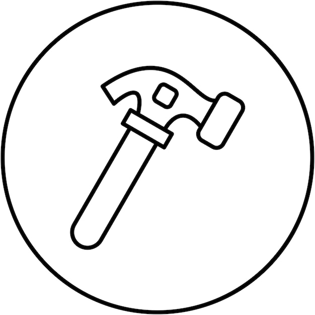 La imagen vectorial del icono del martillo se puede utilizar para las herramientas