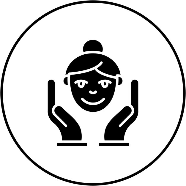 Imagen vectorial del icono de masaje facial Se puede usar para Spa